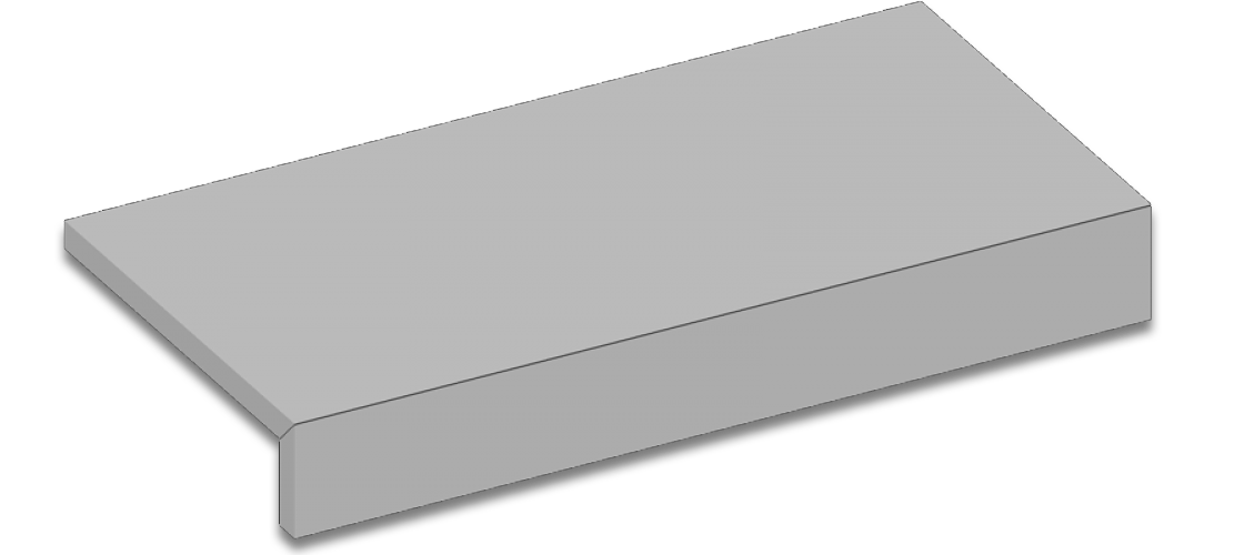 Sichtkante mit Blende auf Gehrung